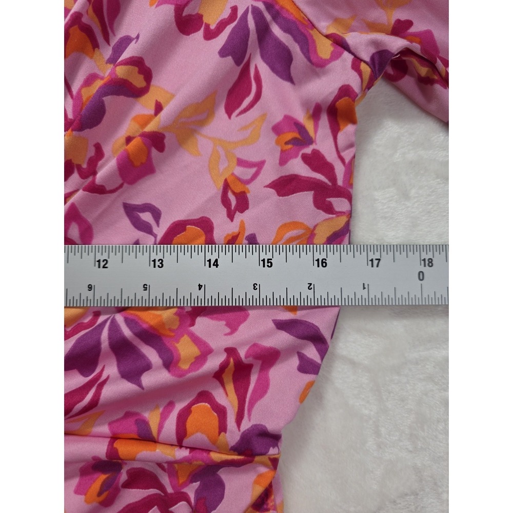 Stella Parker UPF Sun Protection Floral Twist Shirt Dress Pink Fuchsia M NWT - Picture 11 of 12